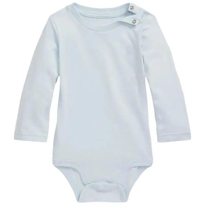 Ralph Lauren - Baby Long-Sleeve Crewneck Bodysuit, 6M, Beryl Blue