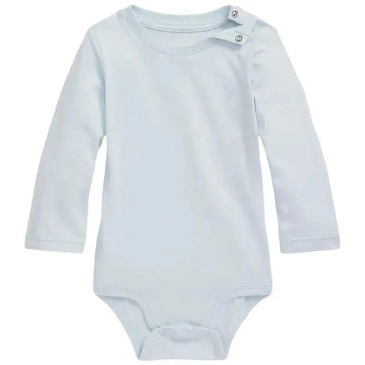 Ralph Lauren - Baby Long-Sleeve Crewneck Bodysuit, 6M, Beryl Blue