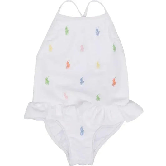Ralph Lauren Baby - Polo Pony Embroidered Swimsuit, White