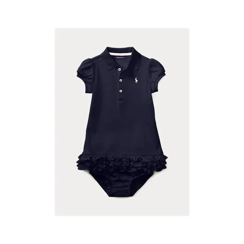 Ralph Lauren - Baby Ruffled Polo Dress & Bloomer-French Navy