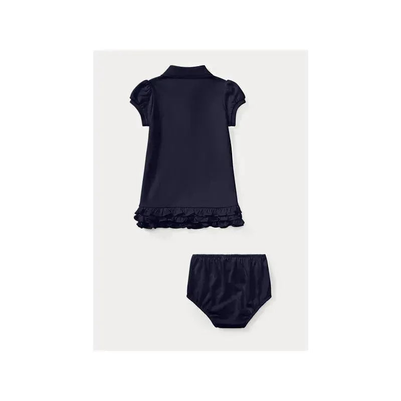 Ralph Lauren - Baby Ruffled Polo Dress & Bloomer-French Navy