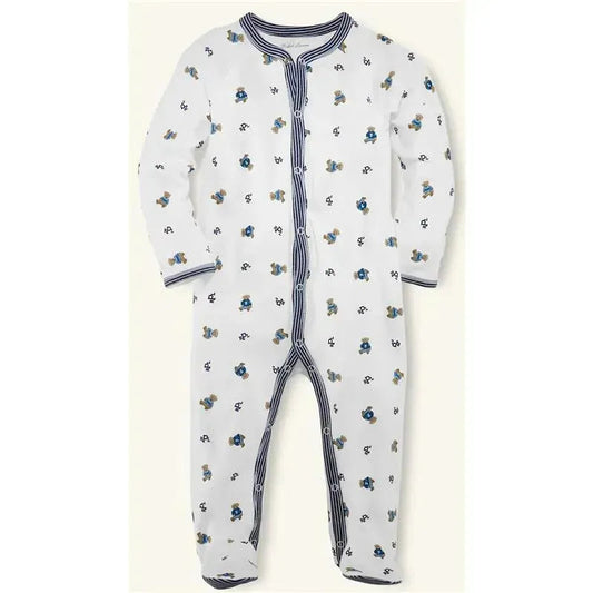 Ralph Lauren Bear Print Cotton Coverall, French Navy