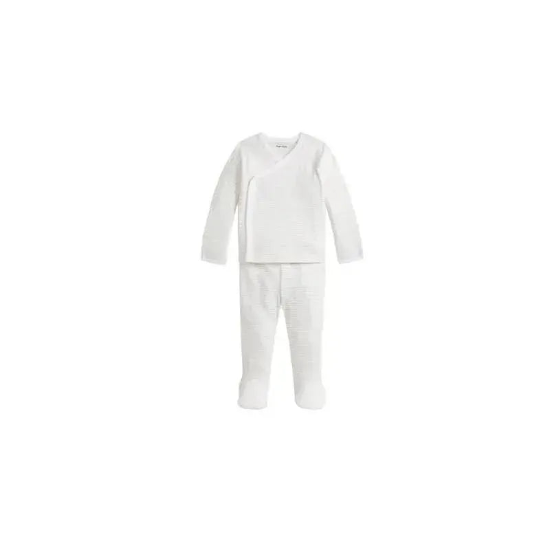 Ralph Lauren - Striped Cotton Top & Pant Set, Oatmeal Heather