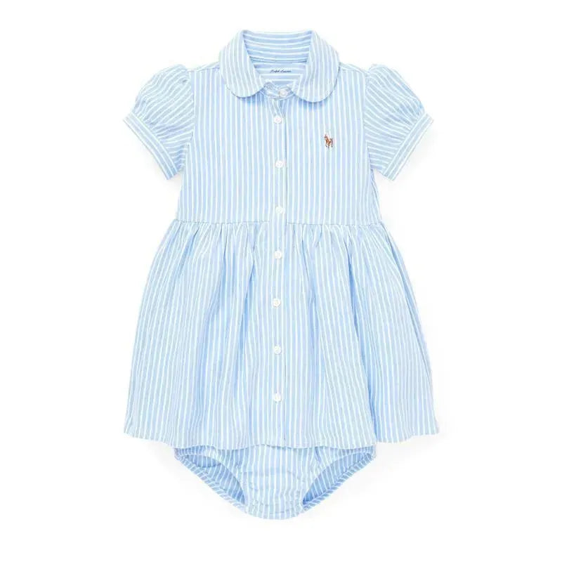 Ralph Lauren - Striped Knit Oxford Dress, Harbor Island Blue/White