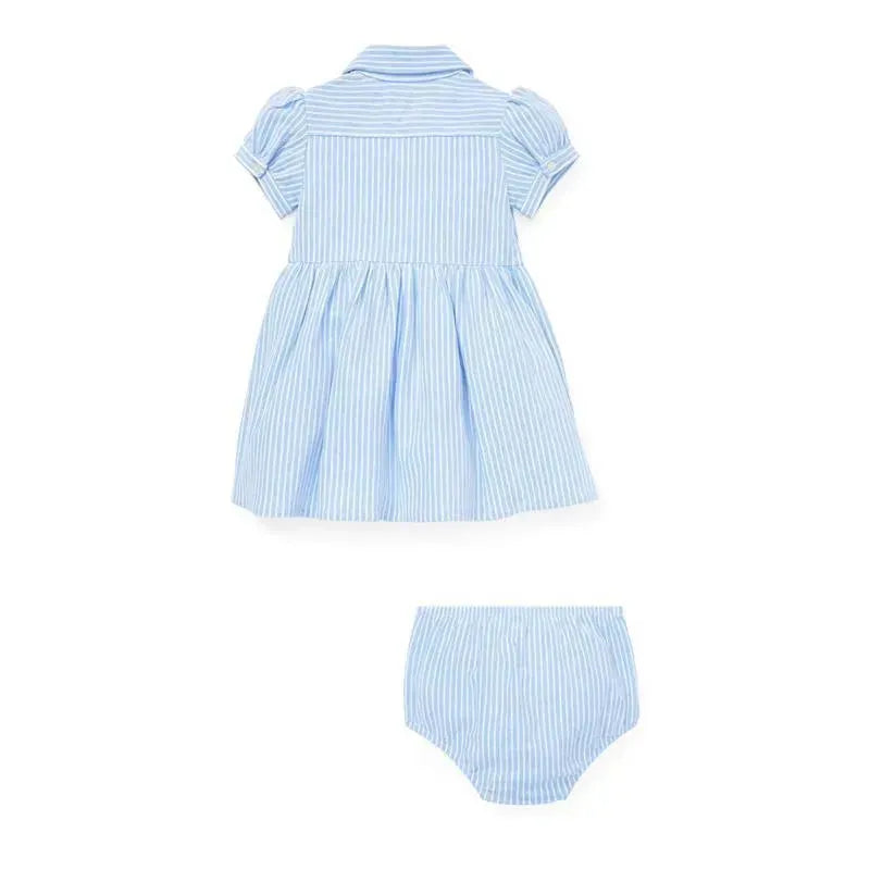 Ralph Lauren - Striped Knit Oxford Dress, Harbor Island Blue/White