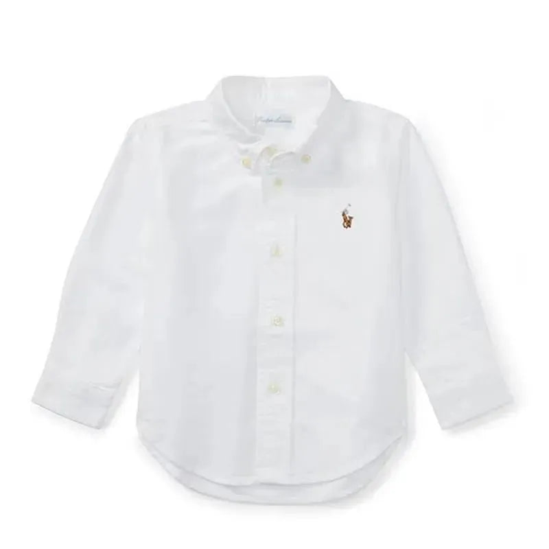 Ralph Lauren - The Iconic Baby Oxford Long Sleeve Shirt, 18M, White
