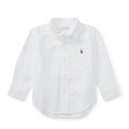 Ralph Lauren - The Iconic Baby Oxford Long Sleeve Shirt, 18M, White