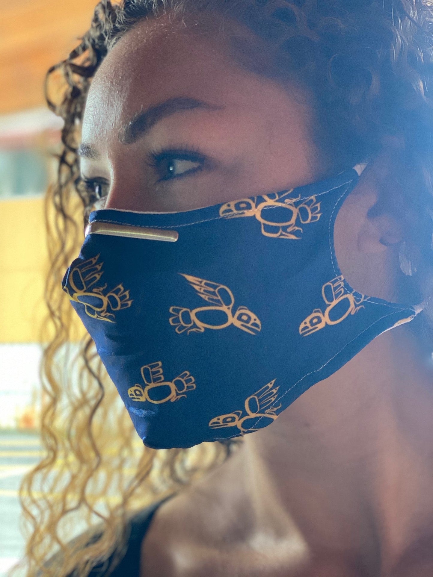 Raven in the Rain Face Mask