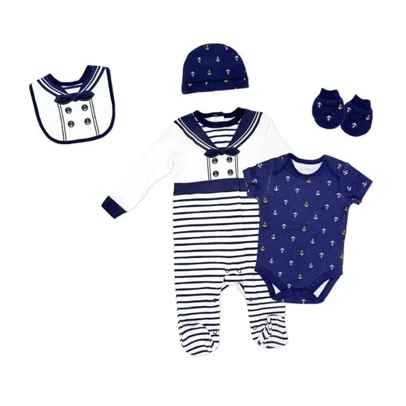 Rose Textiles - 5Pk Baby Boy Sailor Set In A Mesh Bag