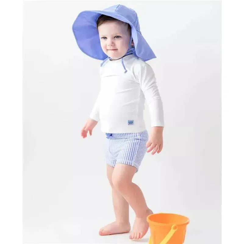 Rufflebutts - Baby Boy Periwinkle Blue Seersucker Swim Shorties