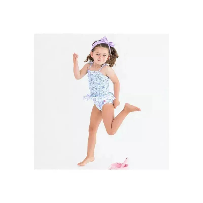 Rufflebutts - Fairytale Garden Peplum Smocked Bodice One Piece