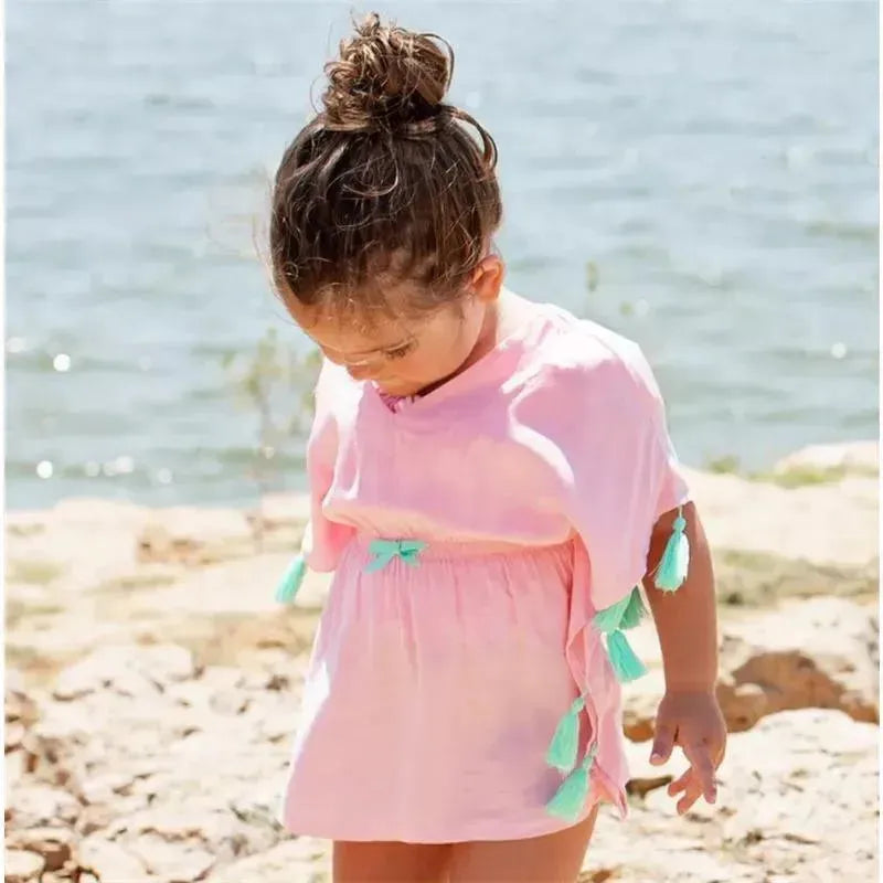 Rufflebutts - Pink Tassel Kaftan Cover-Up