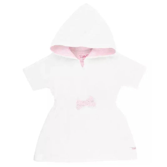 RuffleButts - White/Pink Seersucker Terry Cover-Up
