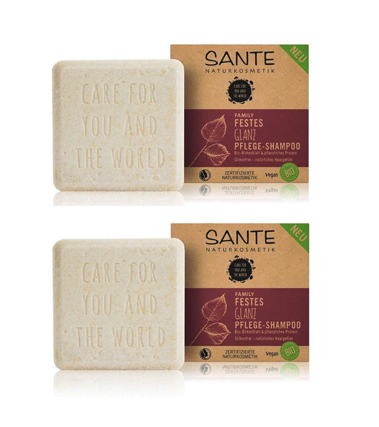 2xPack Sante Organic Birch Leaf & Vegetable Protein Shine Solid Shampoo - 120 g