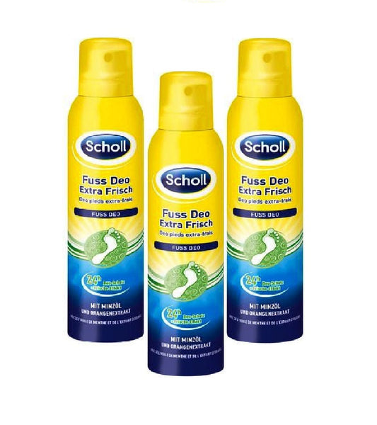 3xPack Scholl Fresh Step Foot Deodorant Extra Fresh - 450 ml
