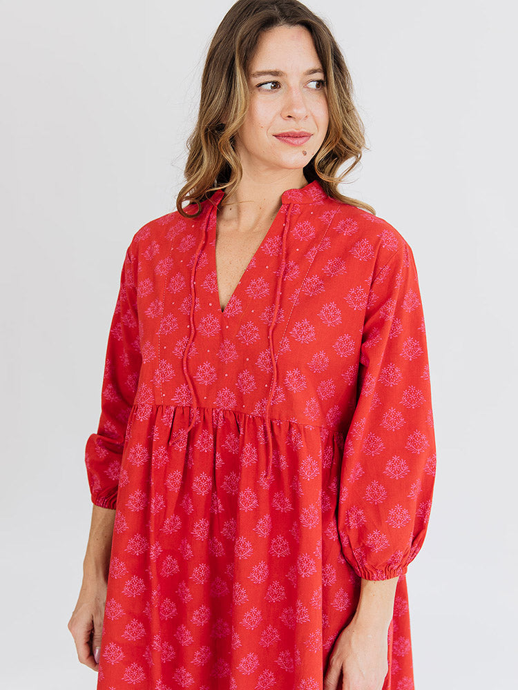 Sohla Floral Stamp Mini Dress