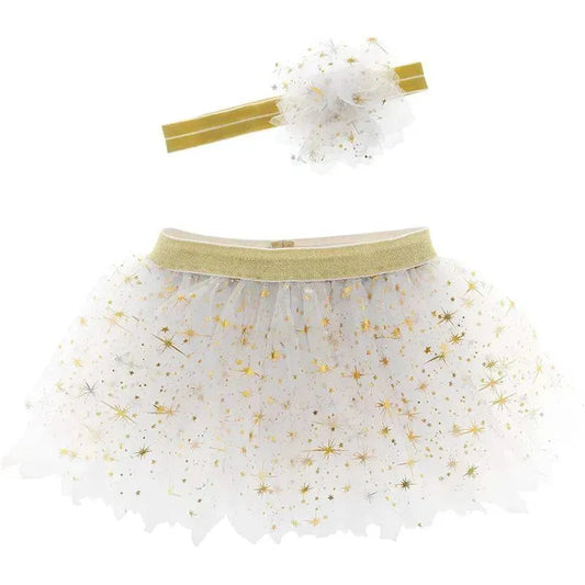 Stephen Joseph - Baby Girls Tutu & Head Band Set, Golden Pearl
