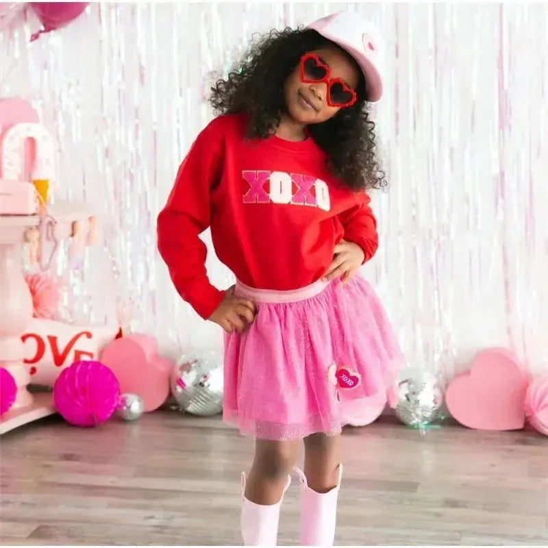 Sweet Wink - Kids Heart Patch Valentine's Day Tutu