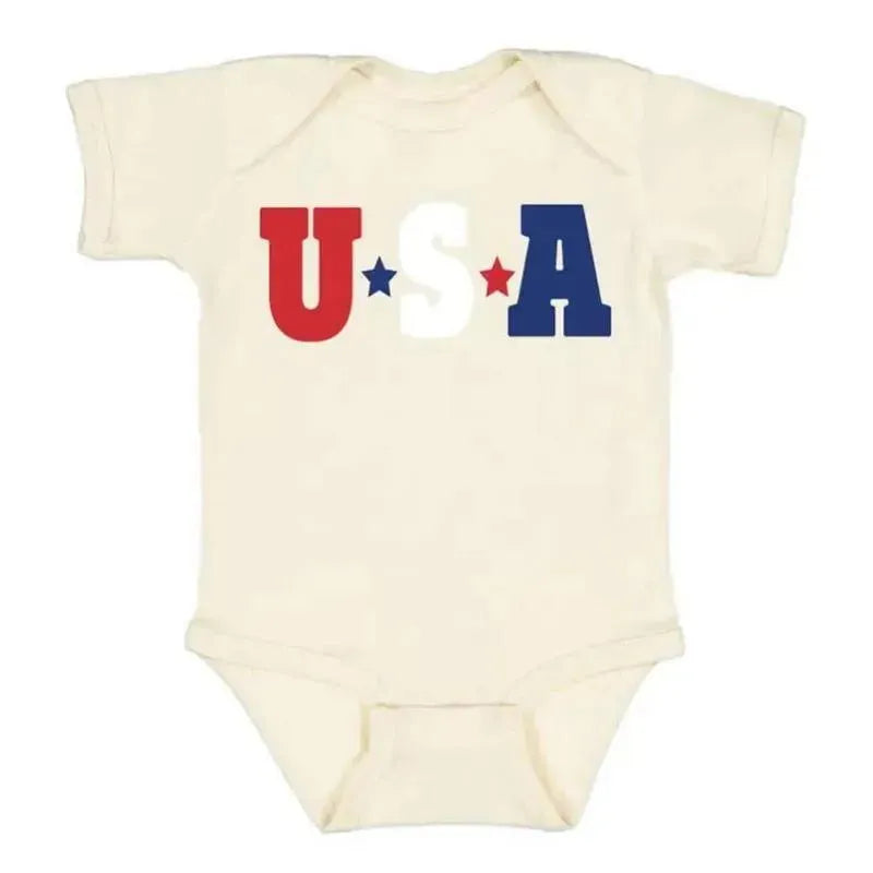 Sweet Wink - Usa Short Sleeve Bodysuit, 4Th Of July