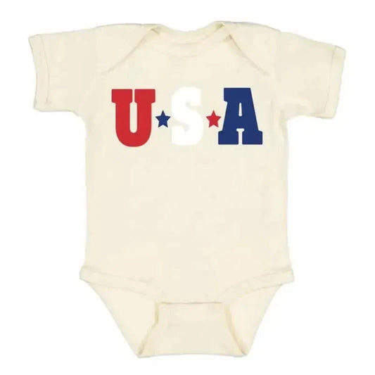 Sweet Wink - Usa Short Sleeve Bodysuit, 4Th Of July