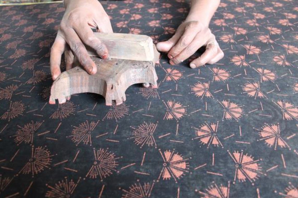 Ginkgo Leaf Midi Wrap Dress - Red + Silver