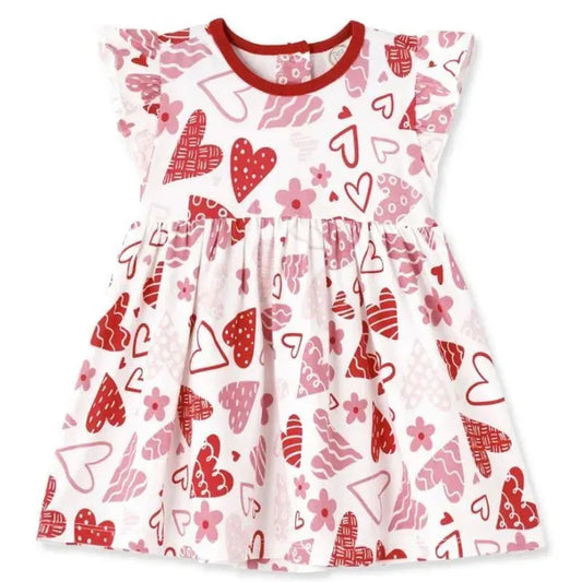 Tesa Babe - Baby Girl's Valentine Hearts Bamboo Dress