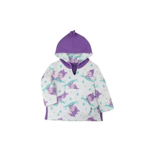 Zoocchini - Baby Terry Swim Coverup Harper The Hippo, L